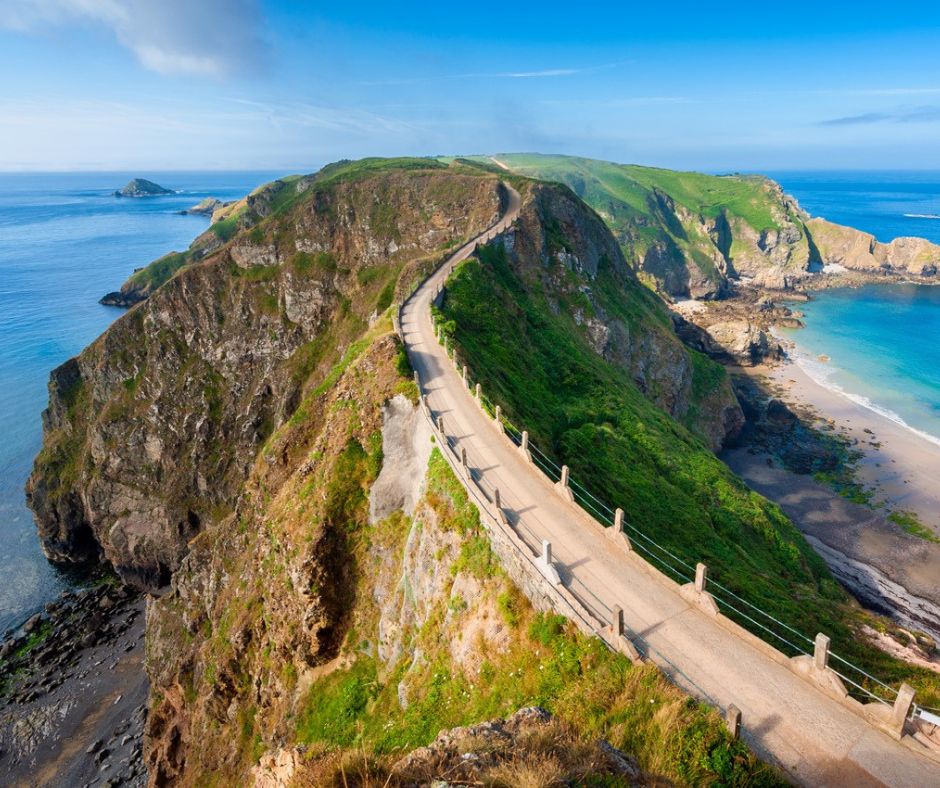 View across La Coupee in Sark.